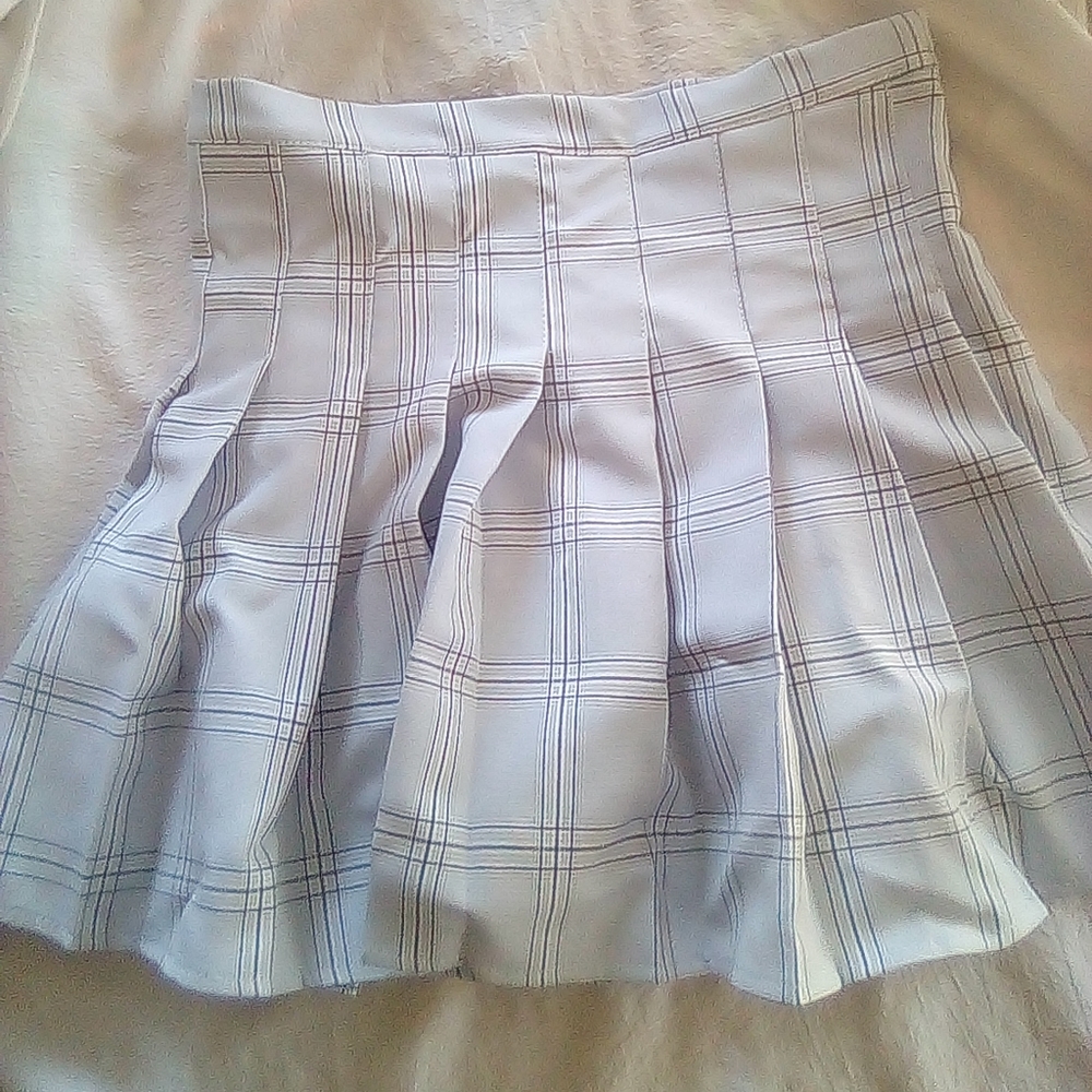 Princess Polly Blue Plaid Pleated Skirt size 4